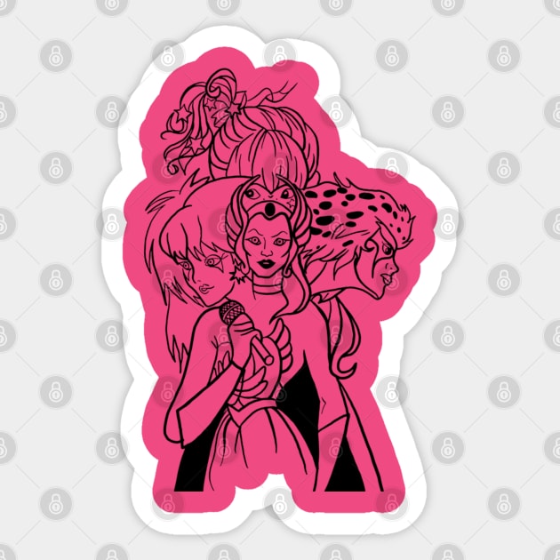 80sGirl outline Sticker by Bhrnt